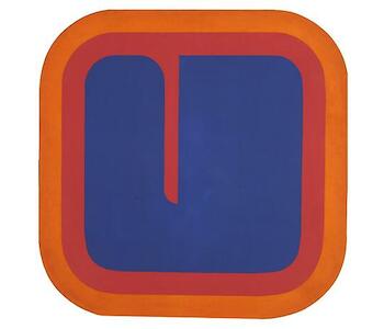 Naranja, magenta y azul, Autor: Paternosto, César, Fecha: 1966, Técnica: Óleo sobre tela, Medidas: 135,5 x 135,5 x 5 cm. 