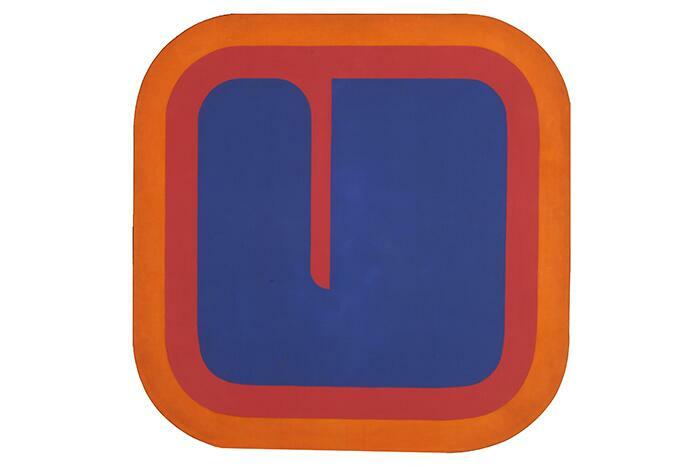 Naranja, magenta y azul, Autor: Paternosto, César, Fecha: 1966, Técnica: Óleo sobre tela, Medidas: 135,5 x 135,5 x 5 cm. 