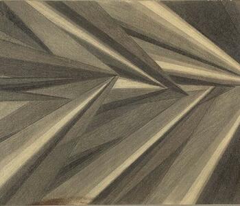 Dinámica del viento, Pettoruti, Emilio, Fecha: 1915, Período: Arte Siglo XX (1910-1945), Escuela: Argentina S.XX, Técnica: Grafito sobre papel,  Medidas: 33 X 52,5 cm. Con marco: 70 x 59 