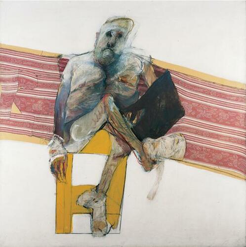 L.E.S.  Autor: Alonso, Carlos (Argentina, Tunuyán, 1929 - ) Origen: Donación, Mallah, Simone. 1984  Fecha: ca. 1963. Período: Arte Siglo XX - XXI (1945-actualidad) Técnica: Carbonilla, Acrílico, Papel sobre tela. Medidas: 200 x 200 cm. 