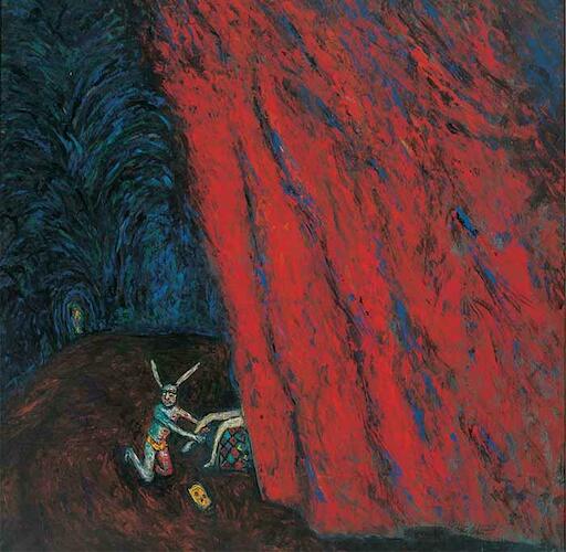 En cada sueño habita una pena, Autor: Prior, Alfredo. Fecha: 1985. Técnica: Acrílico sobre tela. Medidas: 200 x 180 cm. 