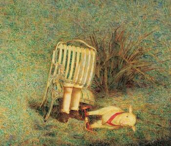 Juego interrumpido (II versión). Autor: Roux, Guillermo. Fecha: 1976. Técnica: Acuarela sobre papel. Medidas: 100 x 112 cm. 