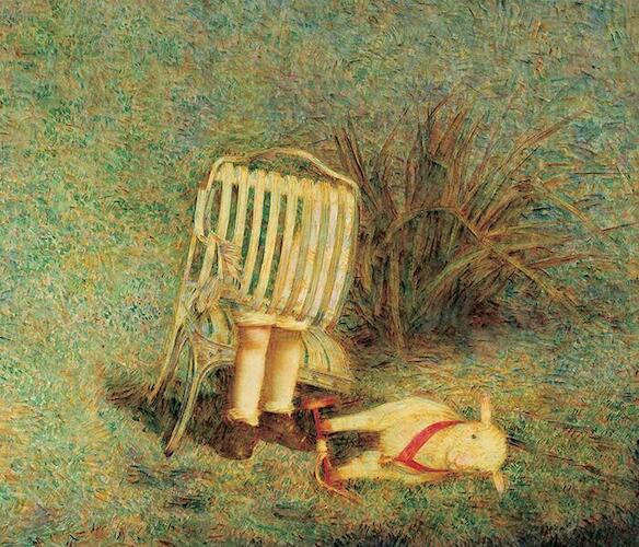 Juego interrumpido (II versión). Autor: Roux, Guillermo. Fecha: 1976. Técnica: Acuarela sobre papel. Medidas: 100 x 112 cm. 