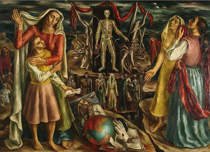 El drama. Autor: Forner, Raquel. Fecha: 1942. Técnica: Óleo sobre tela. Medidas: 126 x 174 cm.