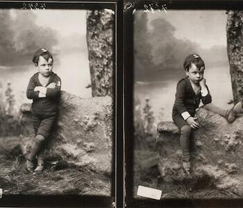 Julián Martínez (niño en pose),  Autor: Witcomb, Alejandro. Fecha: 1887. Técnica: Fotografía blanco y negro sobre papel. Medidas: 18 x 12,9 cm. - Marco: 63 x 53 cm. 