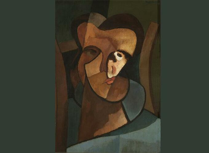 Autorretrato, Autor: Pettoruti, Emilio. Fecha: 1918. Técnica: Óleo sobre hardboard. Medidas: 54 x 40 cm. 