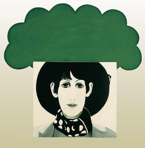 Cancela, Delia y Mesejean, Pablo "Modelo de Yves Saint Laurent y paisaje" 1966. Esmalte sobre tela y madera (ensamblado), 90 x 100 cm.; 81 x 165 cm. Ph.: webpage MNBA