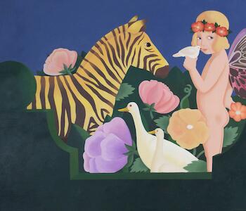 Giménez Edgardo "Cupido" 1964, pintura sobre madera. 140 x 175 cm