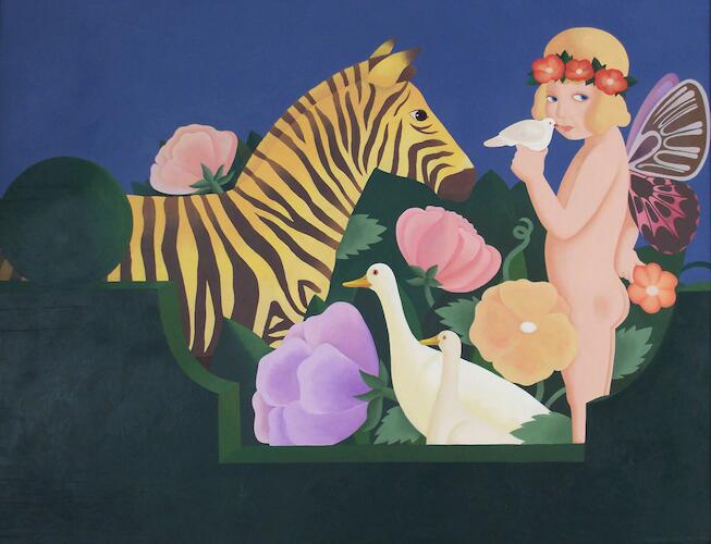 Giménez Edgardo "Cupido" 1964, pintura sobre madera. 140 x 175 cm