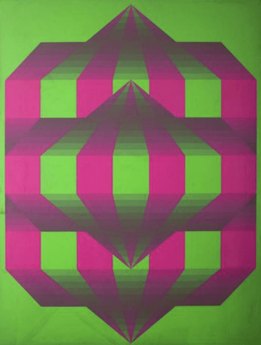 Polesello "Policromía" 1972.  Acrílico sobre lienzo. 260 x 195,5 cm.  Museo de Arte Moderno de Bogotá