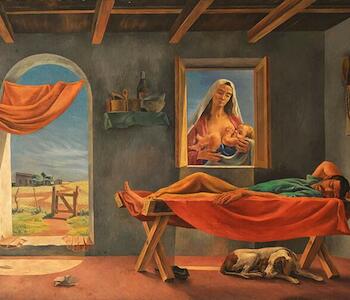 Antonio Berni "La siesta" 1943, óleo sobre tela, 155 x 220 cm.