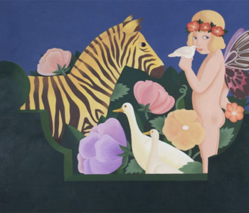 Cupido de Edgardo Giménez, óleo sobre madera 140 x 175 cm. 1964