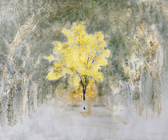 Arbol Amarillo Pastel al óleo 76 x 57 cm 2025