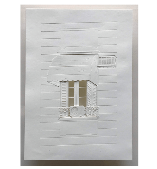  "Av. Santa Fe 3698" Calado sobre papel 30x21cm