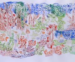 "De la serie La espesura" acuarela sobre papel. 70 x100 cm, 2024