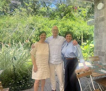 Teresa Riccardi, directora del Sivori y Abel Guaglianone y Silnina Rey de Somos Sívori