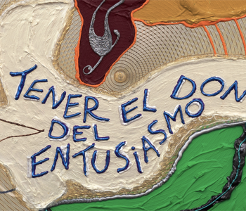 Carlos Herrera "Tener el don del entusiasmo" 2026 Pintura relieve, gel medium y acrílico sobre metal Relief paint, gel medium and acrylic on metal 60 x 60 cm