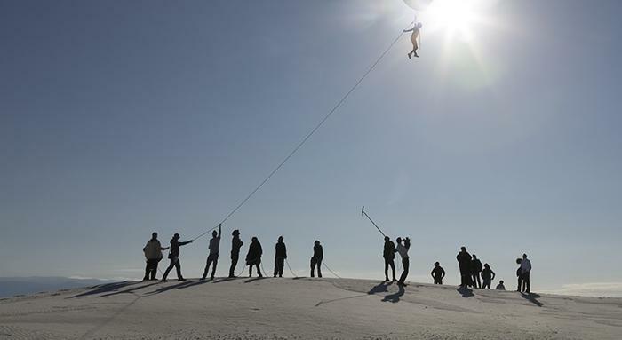 Lanzamiento del Vuelo Humano Sujeto Aerocene en White Sands (New Mexico, Estados Unidos),