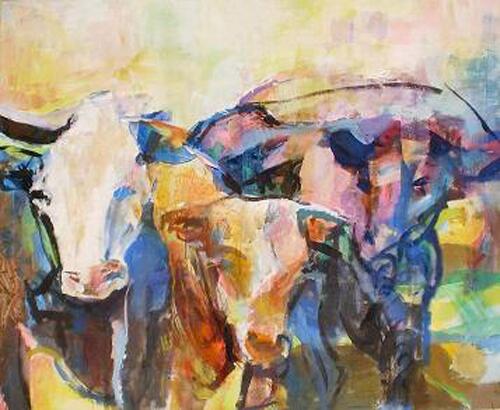 “Composición con vacas II”  